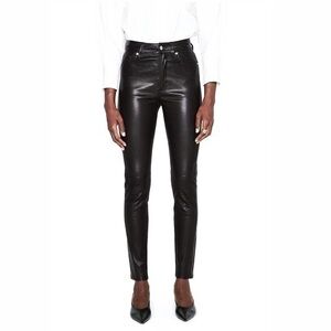 NWT Anine Bing the Jagger leather pant genuine lamb trousers black size M